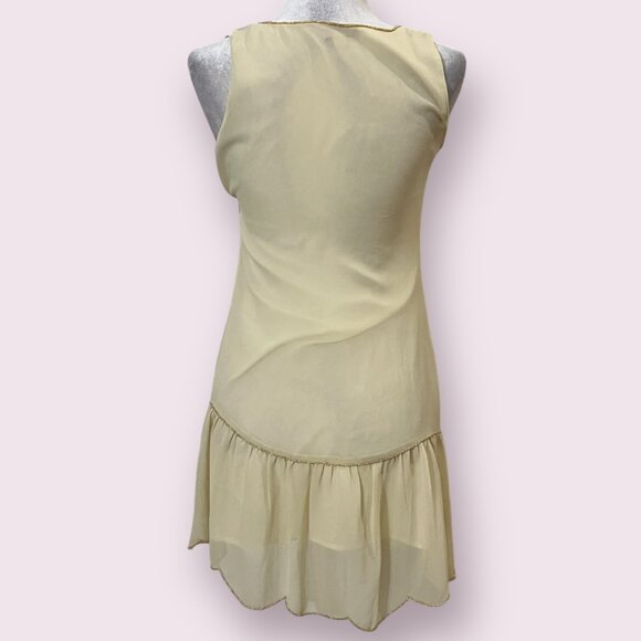 Frock and Frill Beaded Flapper Dress 20s Style Nude Golg Size 4 US Gatsby Art - Picture 2 of 13
